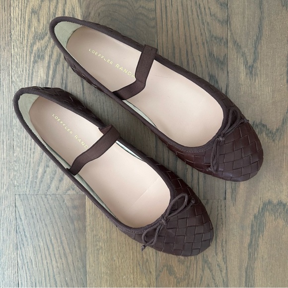 New Loeffler Randall Leonie Woven Soft Ballet Flats in Espresso Brown Size 7.5B - Picture 5 of 8